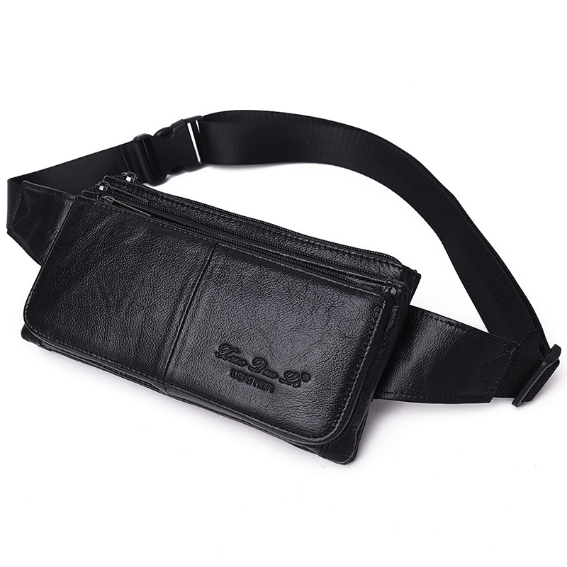 Leather Belt Braided - Men Waist Fanny Pack Belt Hip