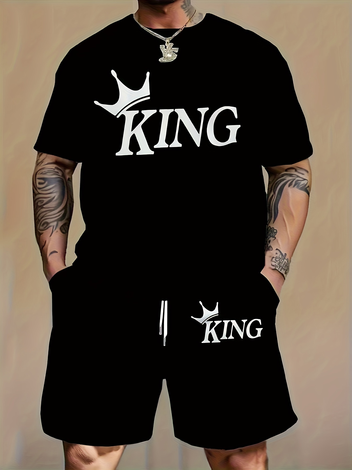 Mens Fashion Wear - Men Fashion 2‑Piece Matching Set Letter