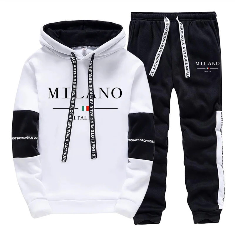 Men'S Fashion Trousers - Men's Set/Hoodie/Pants Italy Trendy Hoodie Sportswear
