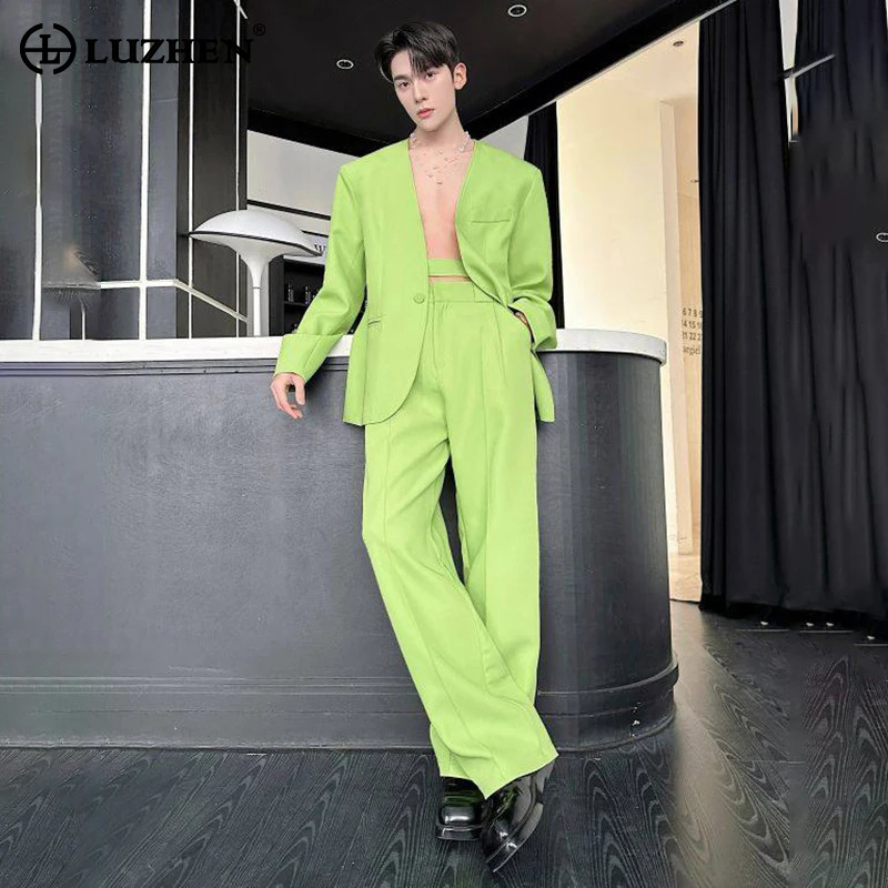 Men Fashion Elegant - LUZHEN 2026 Spring New Solid Color