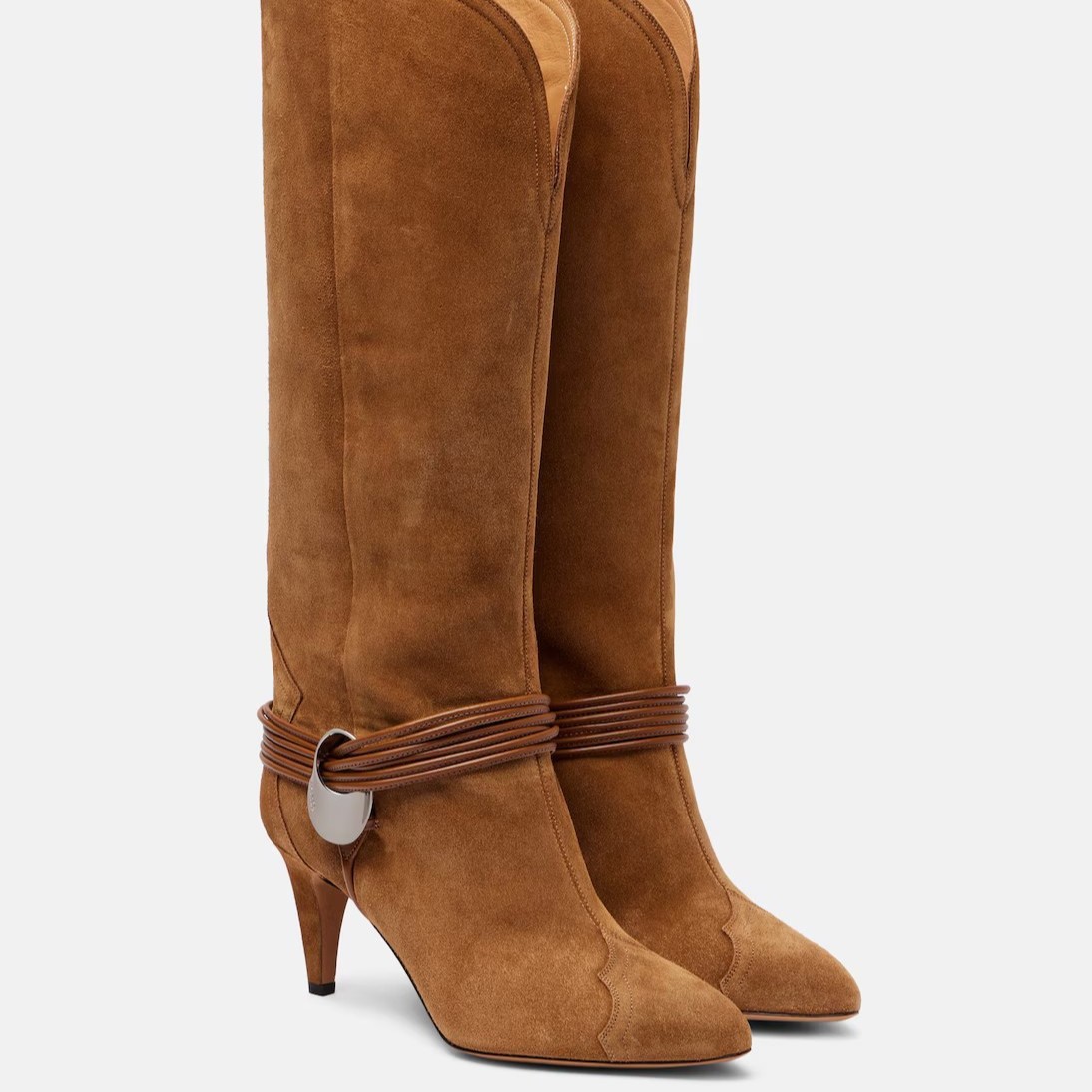 Men Fashion Elegant - Women's Suede Knee-High Boots Wrapped Leather
