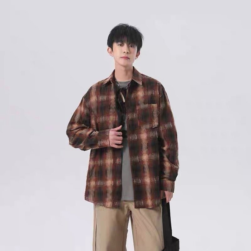 Men'S Fashion Essentials 2025 - 2025 New Plaid Shirt Men Y2K