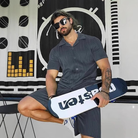 Men's 2 Piece Outfits Short Sl - Track Suit Men ulasan dan harga