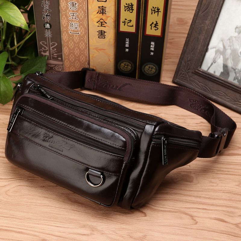 Men Waist Fanny Bags Sling Che - Leather Belt Braided ulasan dan harga