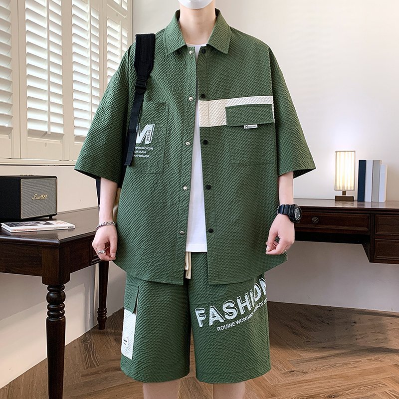 Fashion Men's Sets Top Shirts  - Men'S Fashion Pants ulasan dan harga