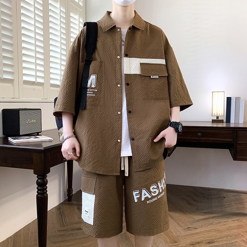 Fashion Men's Sets Top Shirts  - Men'S Fashion Pants ulasan dan harga