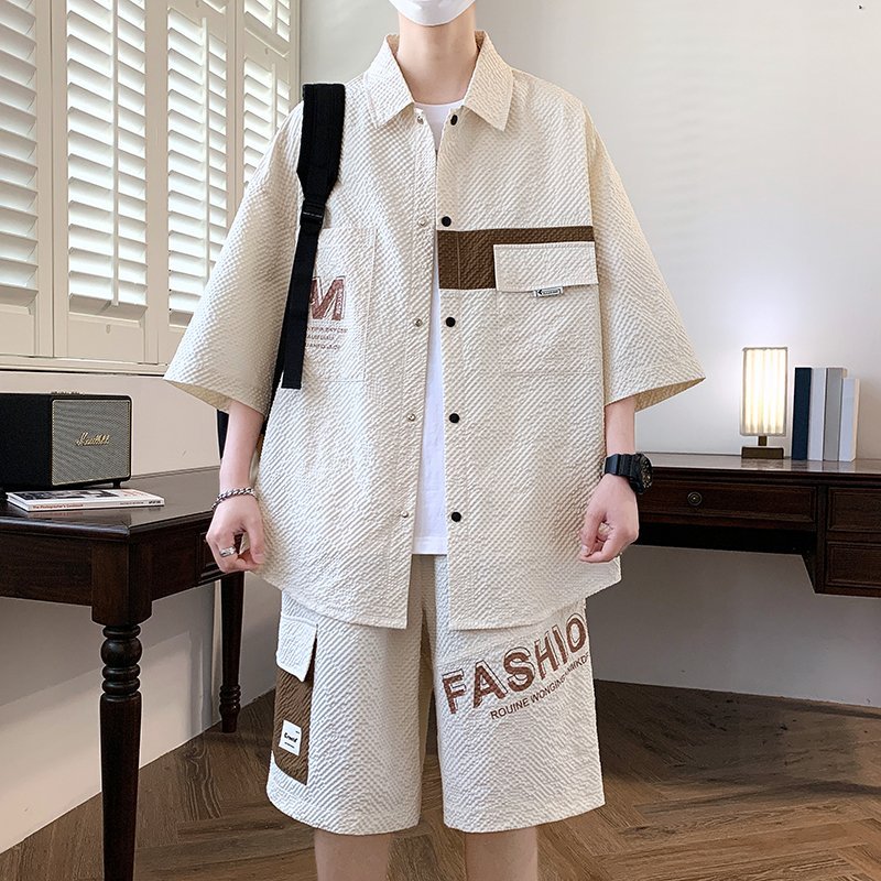 Fashion Men's Sets Top Shirts  - Men'S Fashion Pants ulasan dan harga