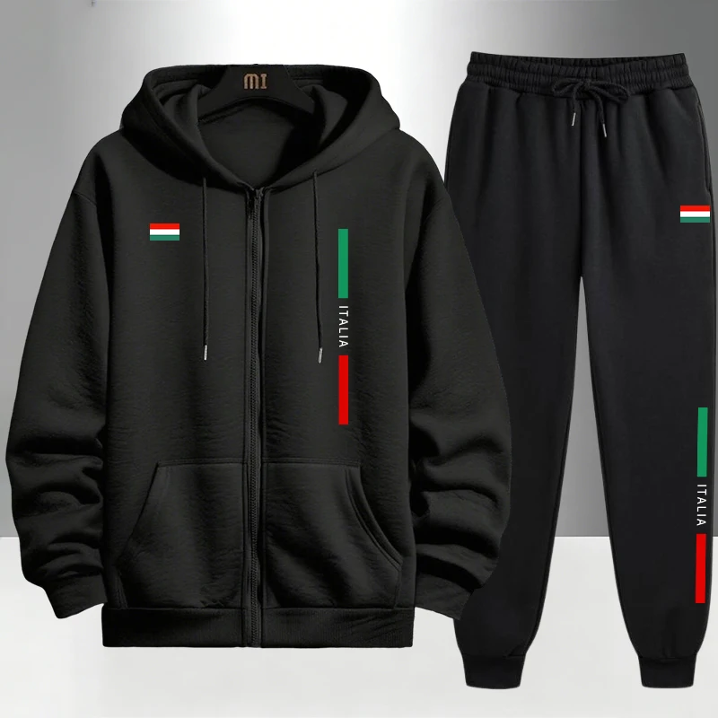 Italy Fashion Men's Set Zipper - Men'S Fashion Zipper Hoodie ulasan dan harga
