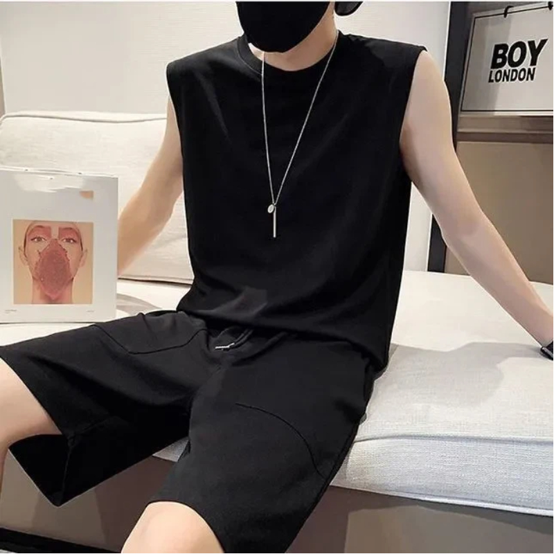 Men Solid Sleeveless Tank Top  - Track Suit Men ulasan dan harga