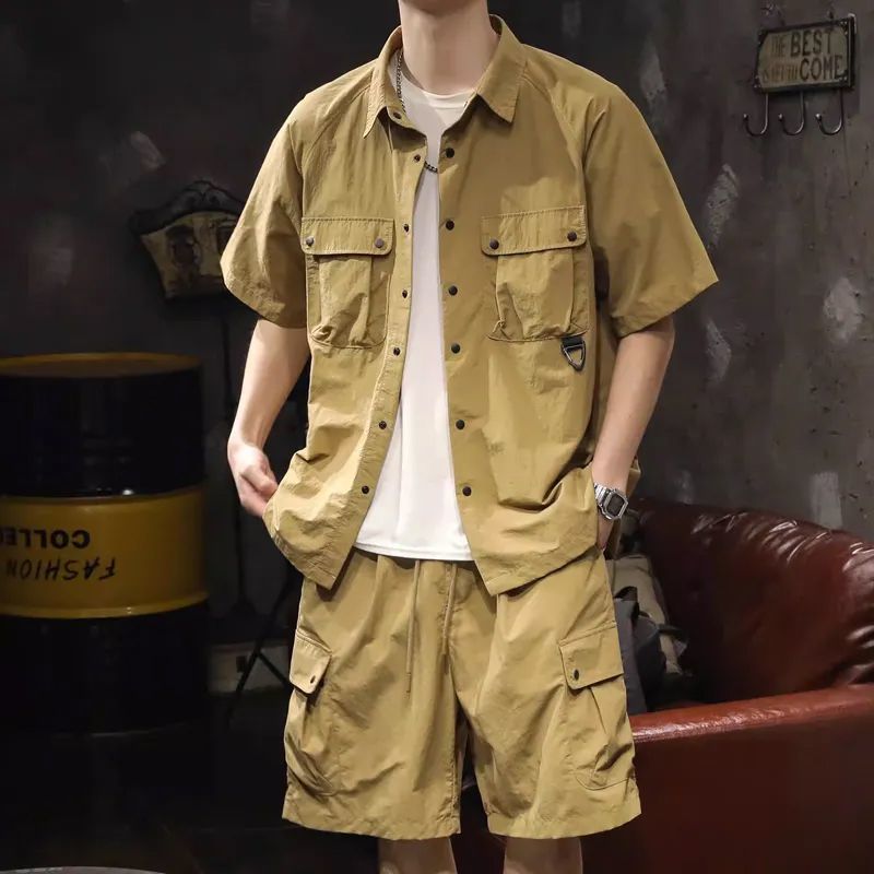 No Logo Khaki Man Sets Fashion - Men'S Fashion Essentials 2025 ulasan dan harga