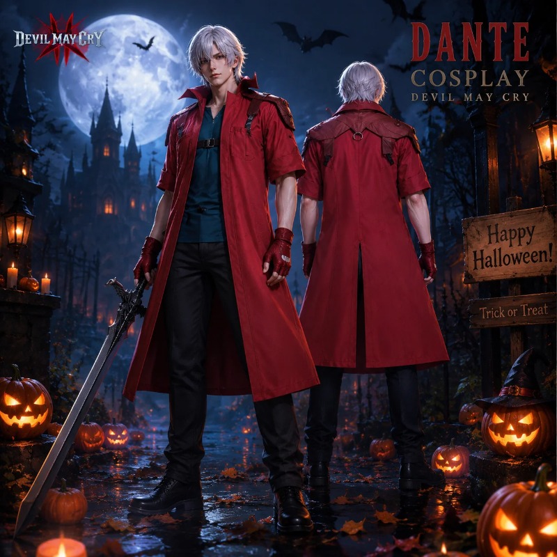 Devil May Cry DMC5 Dante Cospl - Trench Coat Men ulasan dan harga
