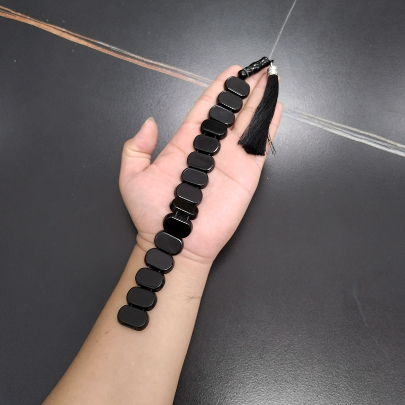 Tasbih Men Natural Black Agate - Men'S Fashion Greece ulasan dan harga