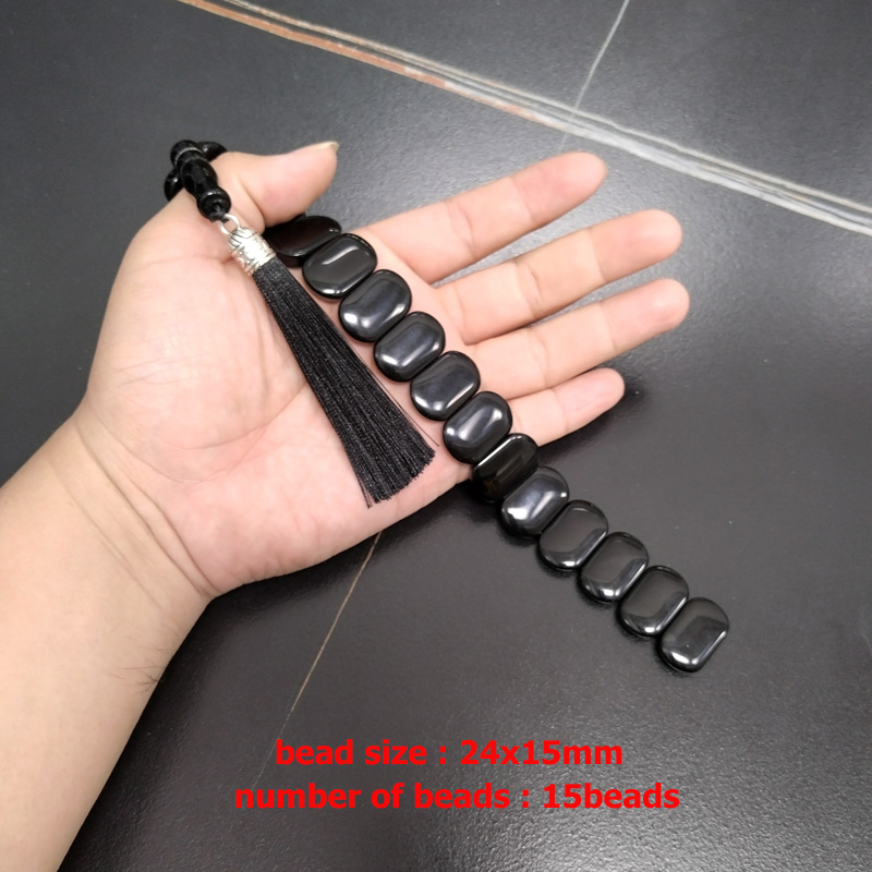 Tasbih Men Natural Black Agate - Men'S Fashion Greece ulasan dan harga