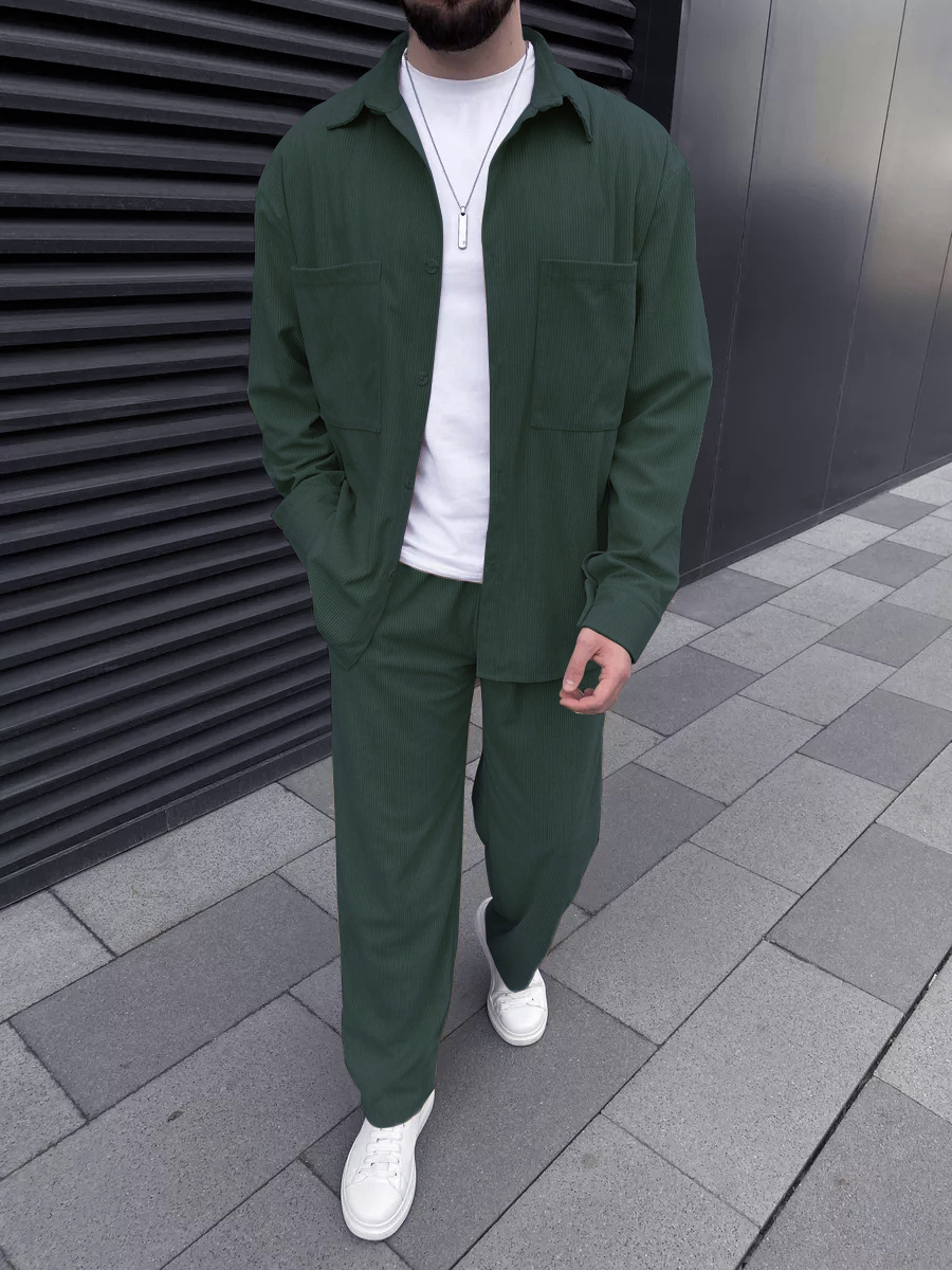 Men's Corduroy Two-Piece Outfi - Mens Fashion Wear ulasan dan harga