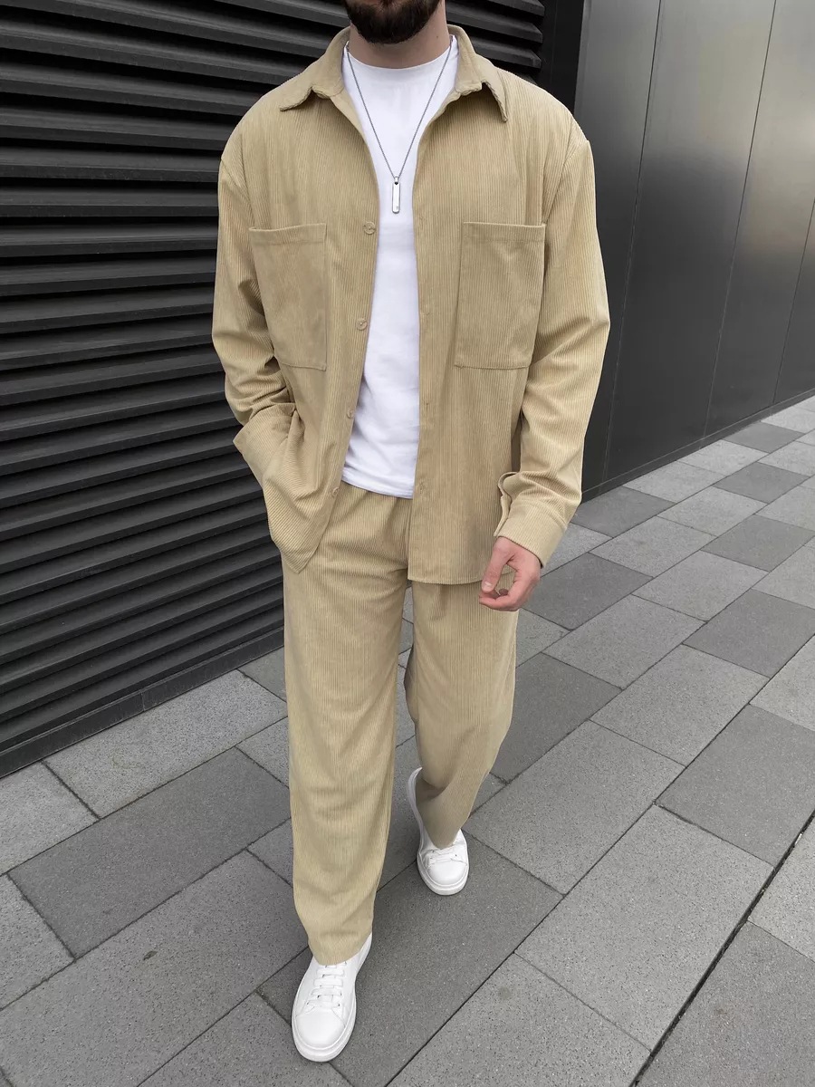 Men's Corduroy Two-Piece Outfi - Mens Fashion Wear ulasan dan harga