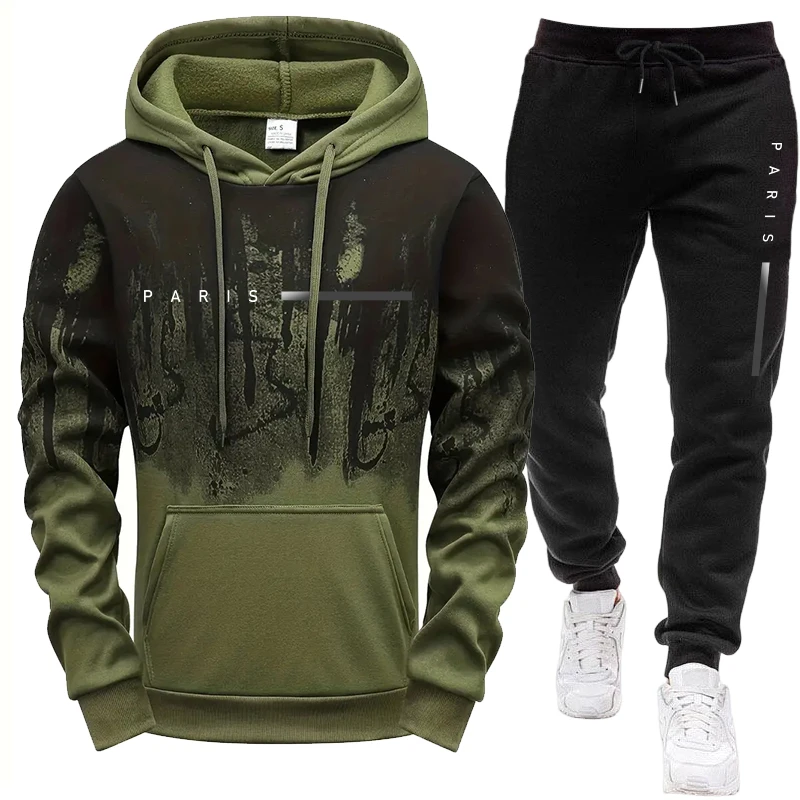 Men's Set/Hoodie/Pants Paris N - Men'S Fashion Trousers ulasan dan harga
