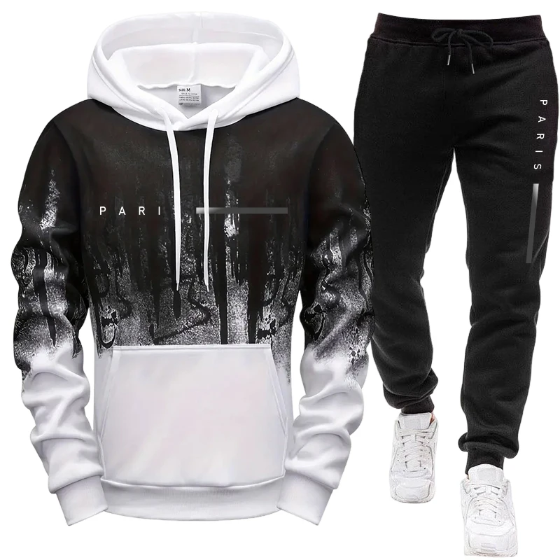 Men's Set/Hoodie/Pants Paris N - Men'S Fashion Trousers ulasan dan harga