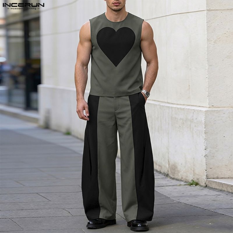 INCERUN Men's Sets Patchwork C - Men'S Fashion Pants ulasan dan harga
