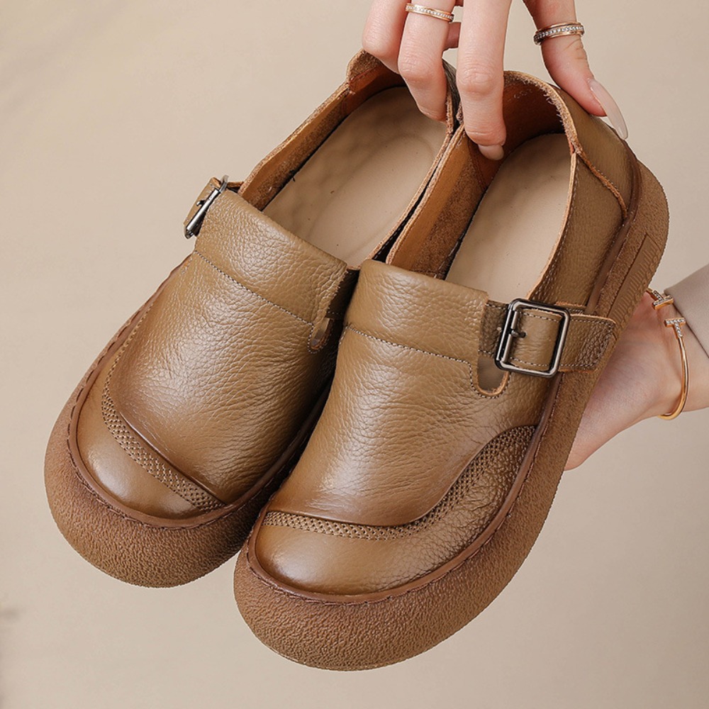 Casual Single Shoes for Women  - Leather Belt Braided ulasan dan harga