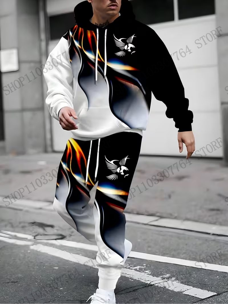 Autumn Winter Hoodie Pant Set  - Men'S Fashion Pants ulasan dan harga