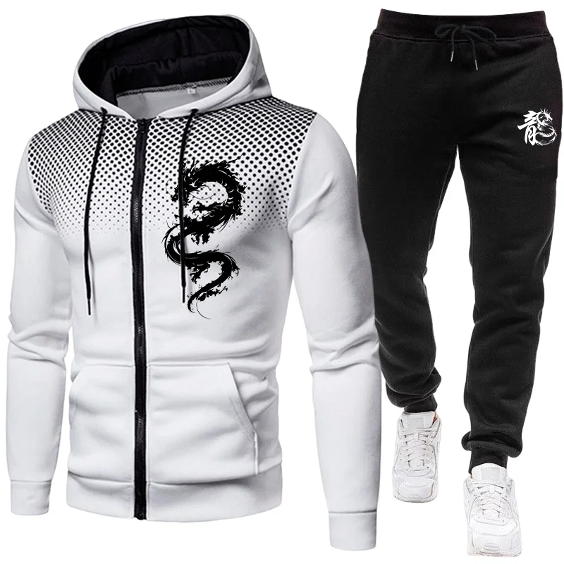 Men's Paris Dragon Pattern Fas - Men'S Fashion Zipper Hoodie ulasan dan harga