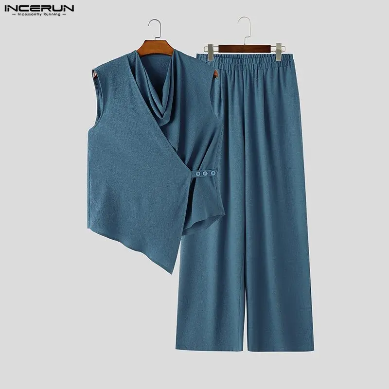 INCERUN Men Sets Solid Color S - Track Suit Men ulasan dan harga