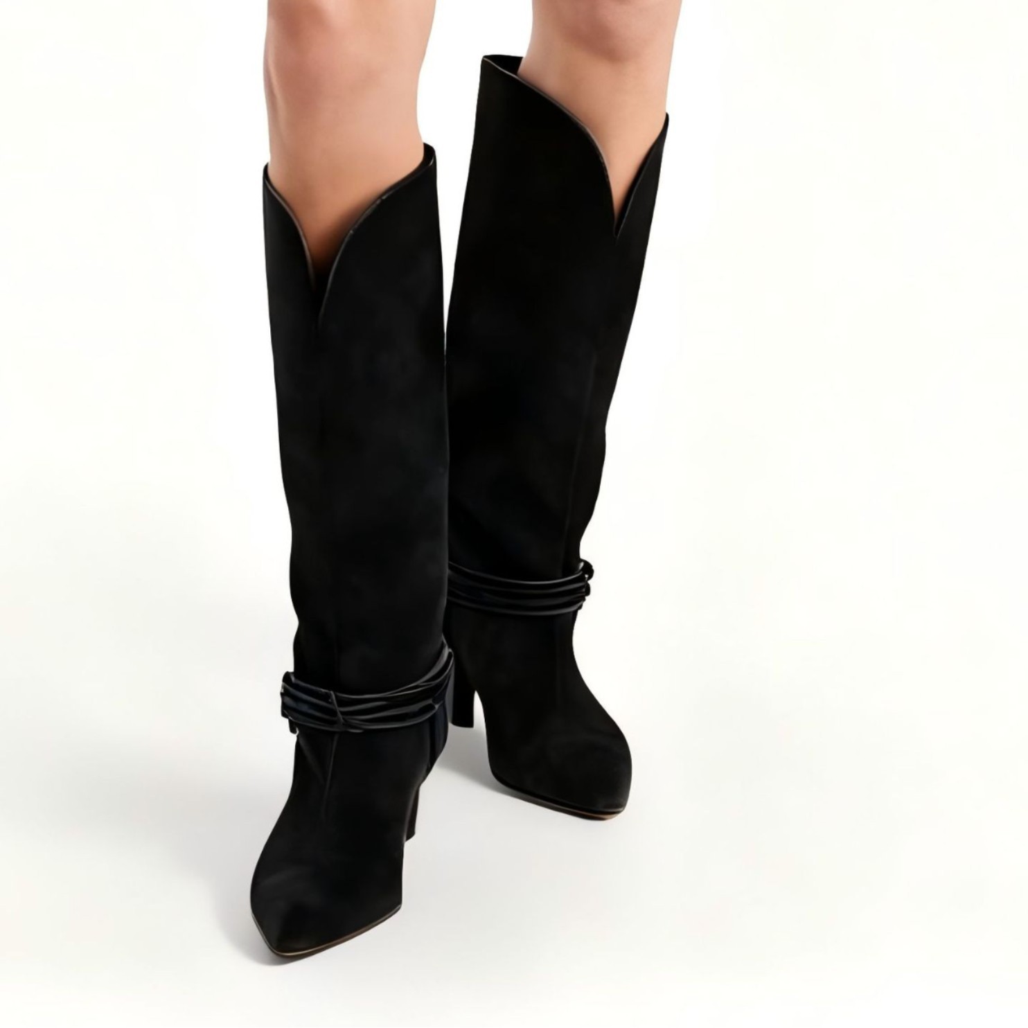 Women's Suede Knee-High Boots  - Men Fashion Elegant ulasan dan harga