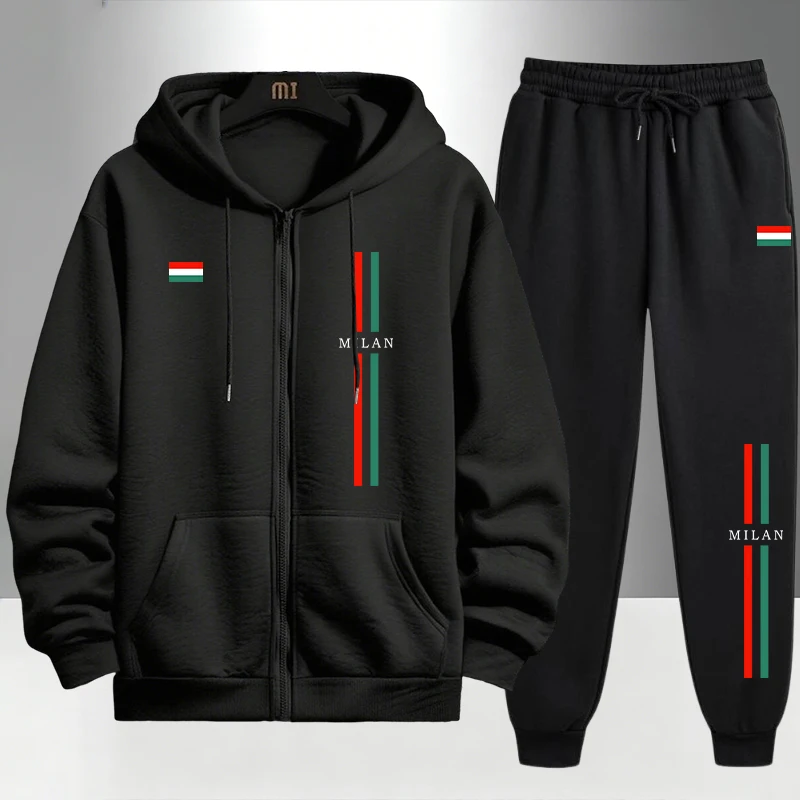 2026 Italy Printed Men's Set Z - Men'S Fashion Zipper Hoodie ulasan dan harga