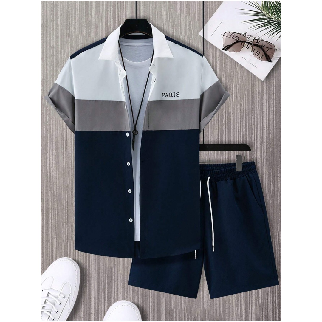 Men's Fashion Suit Blue And Wh - Mens Fashion Wear ulasan dan harga