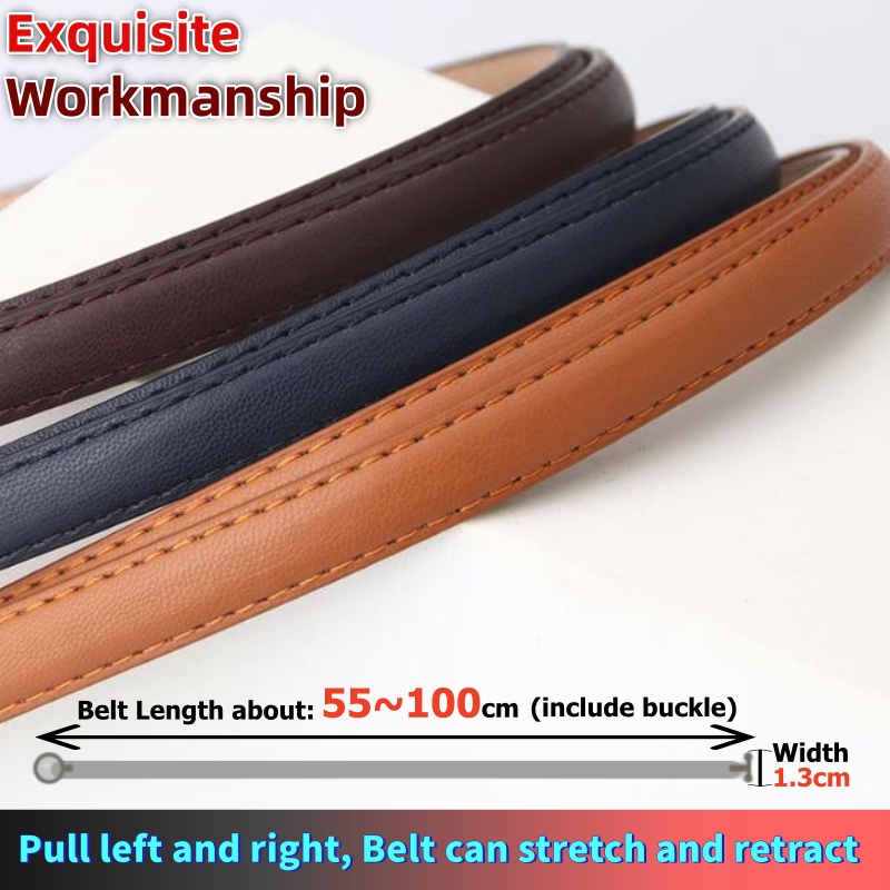 1.3cm Width 1M Women OT Clasp  - Leather Belt Braided ulasan dan harga