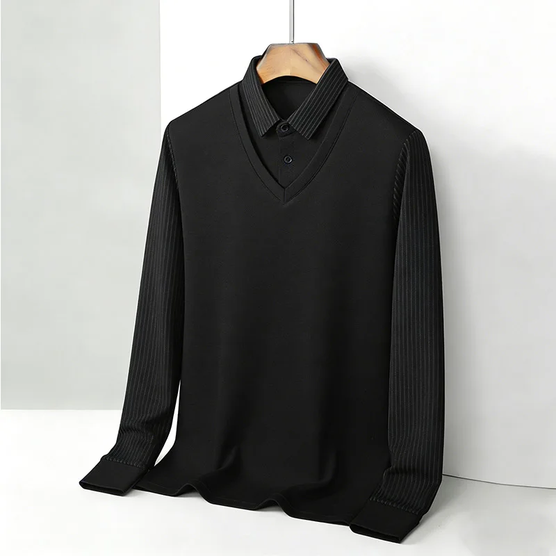 Men's Fake Two Piece Shirt Col - Mens Fashion Wear ulasan dan harga