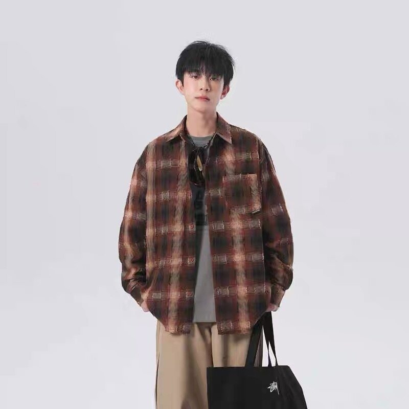 2025 New Plaid Shirt Men Y2K I - Men'S Fashion Essentials 2025 ulasan dan harga